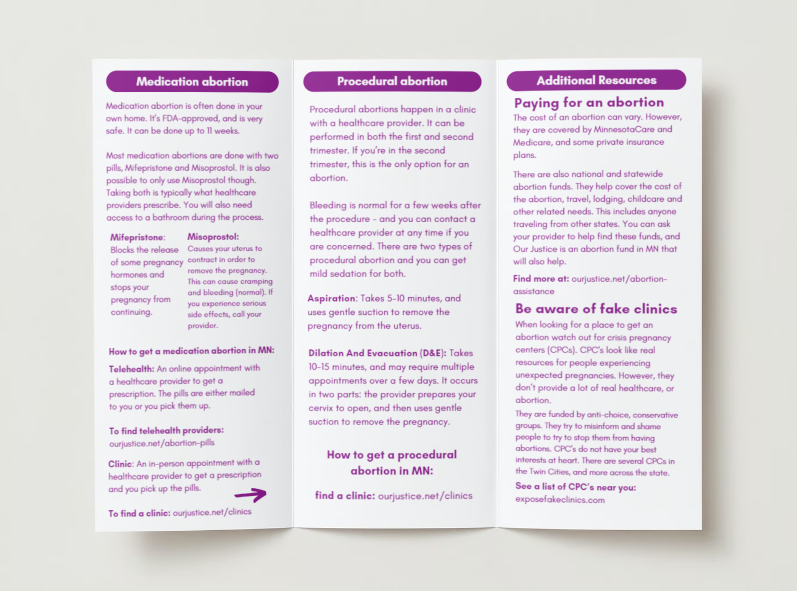 Check Out Our New Abortion Resource Brochure!